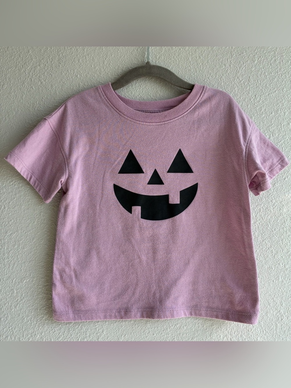 Cat & Jack toddler girls purple Halloween Jack-o-lantern short sleeve tee